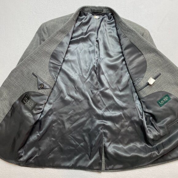 Lauren Ralph Lauren Blazer Men's 42S Gray Nail Head Sport Coat 2 Button Jacket - Picture 11 of 15